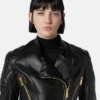 Leder-Bikerjacke