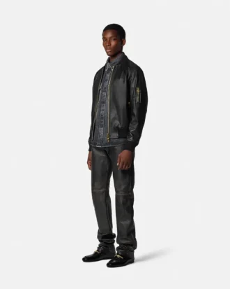 Leder-Bomberjacke
