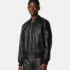 Leder-Bomberjacke