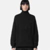 Logo-Strickpullover mit langem Rollkragen