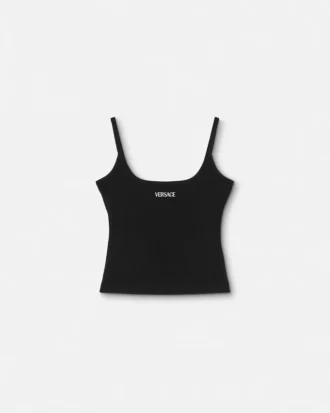 Logo-Tanktop mit Rippstrick