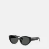 Markante ovale Sonnenbrille mit niedrigem Steg