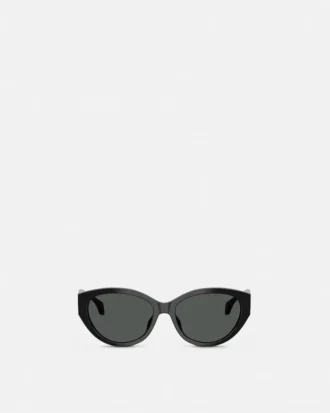 Markante ovale Sonnenbrille mit niedrigem Steg