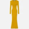 Maxikleid aus geripptem Merinowollstrick