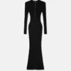Maxikleid aus geripptem Merinowollstrick