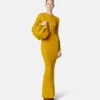 Maxikleid aus geripptem Merinowollstrick