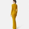 Maxikleid aus geripptem Merinowollstrick