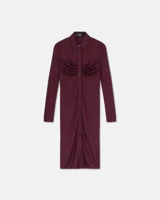 Midi-Hemdkleid aus Viskose-Jersey