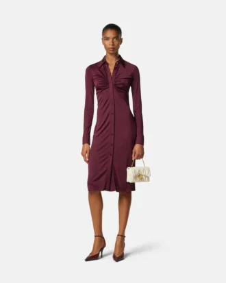 Midi-Hemdkleid aus Viskose-Jersey