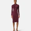 Midi-Hemdkleid aus Viskose-Jersey