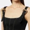 Midi-Jeanskleid mit barocker Schnalle