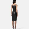 Midi-Kleid aus Leder mit Korsett