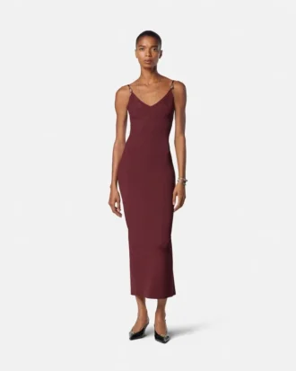 Midi-Kleid aus Viskose-Strick