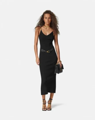Midi-Kleid aus Viskose-Strick