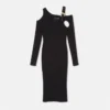 Midi-Kleid mit barocker Schnalle und Ausschnitt