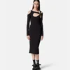 Midi-Kleid mit barocker Schnalle und Ausschnitt
