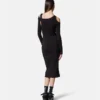 Midi-Kleid mit barocker Schnalle und Ausschnitt