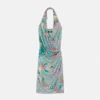 Midi-Kleid mit Neckholder und „Underwater Barocco”-Print