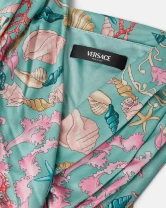 Midi-Kleid mit Neckholder und „Underwater Barocco”-Print