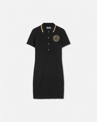 Midi-Polo-Kleid mit V-Emblem