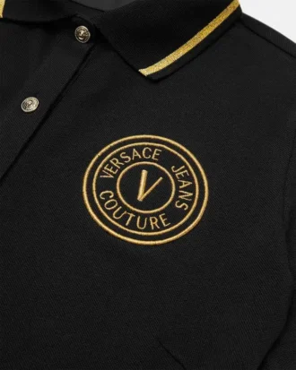 Midi-Polo-Kleid mit V-Emblem