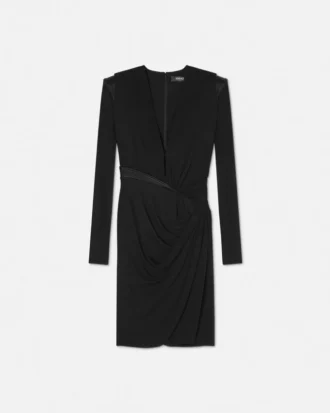 Mini-Kleid aus Crêpe mit tiefem V-Ausschnitt