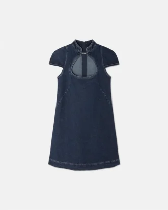Mini-Kleid aus Denim mit institutionellem Logo
