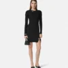 Mini-Kleid aus geripptem Strick mit Sicherheitsnadel