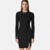 Mini-Kleid aus geripptem Strick mit Sicherheitsnadel