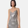 Mini-Kleid aus Metallgewebe