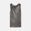 Mini-Kleid aus Metallgewebe mit Sicherheitsnadel