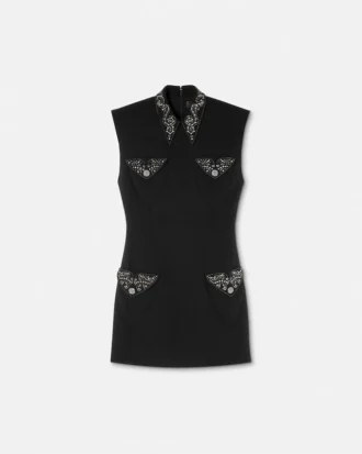 Mini-Kleid aus Wolle mit Nieten
