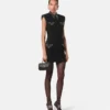 Mini-Kleid aus Wolle mit Nieten