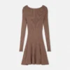 Mini-Kleid mit Rippstrick und barocken Schnallen