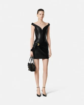 Mini-Korsettkleid aus Leder