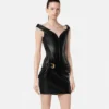 Mini-Korsettkleid aus Leder