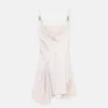 Minikleid aus Satin mit Spitzenbesatz