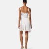 Minikleid aus Satin mit Spitzenbesatz