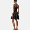 Minikleid aus Satin mit Spitzenbesatz