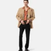 Mélange-Wollblazer mit doppelter Knopfleiste