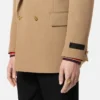 Mélange-Wollblazer mit doppelter Knopfleiste