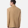 Mélange-Wollblazer mit doppelter Knopfleiste