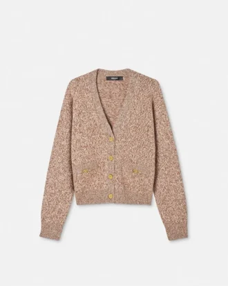 Mouliné-Strickjacke aus Kaschmir-Mischung