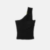 One-Shoulder-Bustier mit Sicherheitsnadel