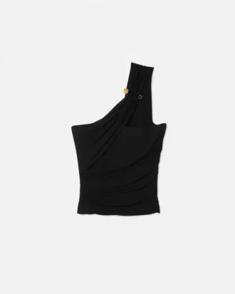 One-Shoulder-Bustier mit Sicherheitsnadel