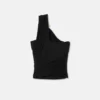 One-Shoulder-Bustier mit Sicherheitsnadel