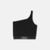 One-Shoulder-Crop-Top aus Viskosemischung