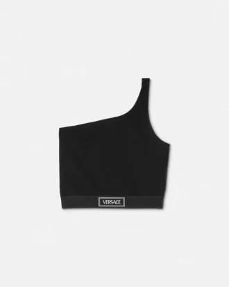 One-Shoulder-Crop-Top aus Viskosemischung