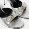 Opera Bow Metallic Mules 85 mm