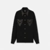 Overshirt aus Wolle mit Nieten